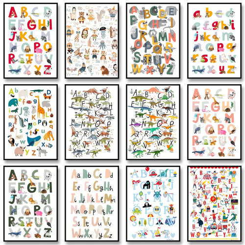 Dinosaur Alphabet Poster – Kids ABC Wall Art Print