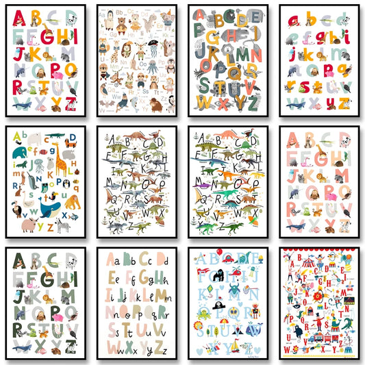 Dinosaur Alphabet Poster – Kids ABC Wall Art Print