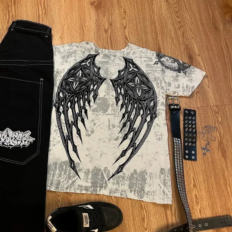Y2K Men's Streetwear Set – Graphic Embroidered Shorts, Tops & Tracksuits