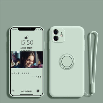 Liquid Silicone Ring Holder Phone Case – iPhone 11 to 17 Series