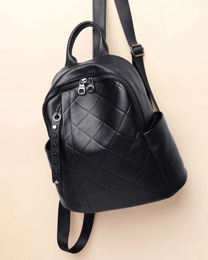Genuine Leather Women's Backpack – Quilted Luxury Design