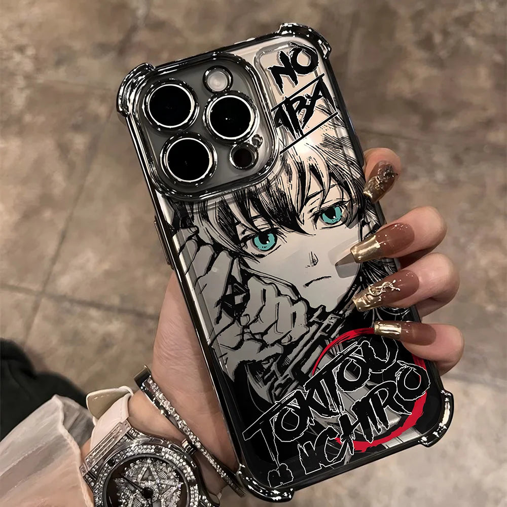 Demon Slayer Anime iPhone Case – Electroplated Chrome Design
