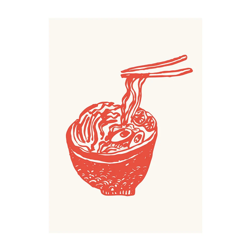 Minimalist Kitchen Wall Art Poster – Food Print for Home Decor
