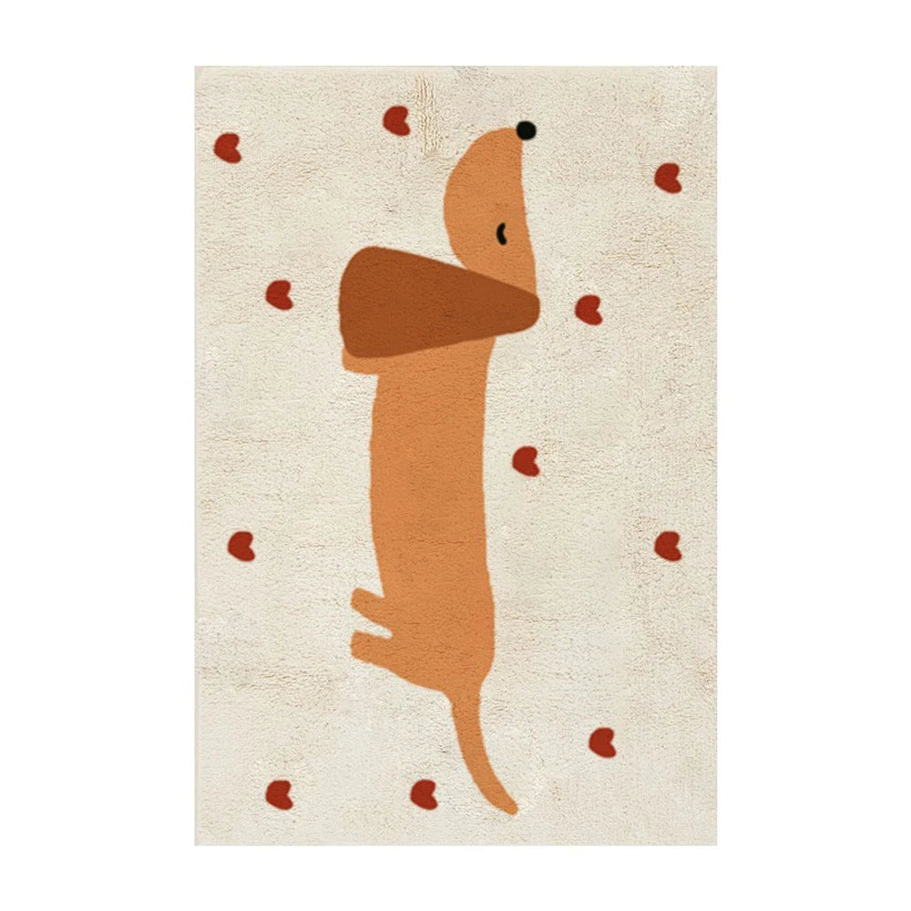 Cute Dog Non-Slip Bath Mat – Machine Washable Bathroom & Door Rug