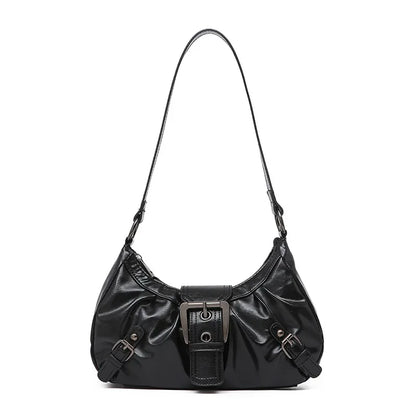 New Vintage PU Leather Shoulder Bag for Women Y2K Spicy Girl Trend Maillard Style