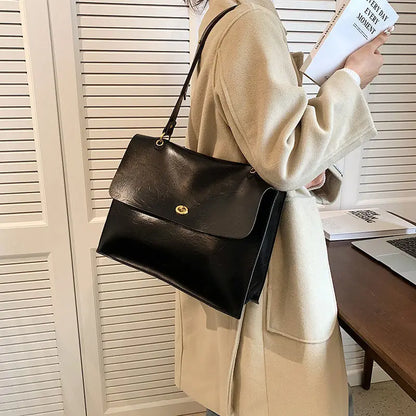 Vintage Coffee Shoulder Bag Women Preppy Style