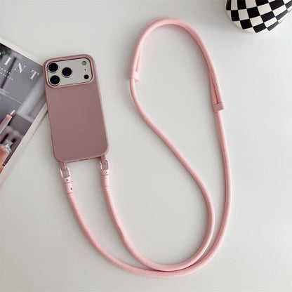 Crossbody Lanyard Silicone iPhone Case with Neck Cord Strap