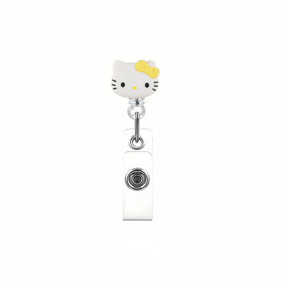 Sanrio Cat Retractable Badge Reel Keychain