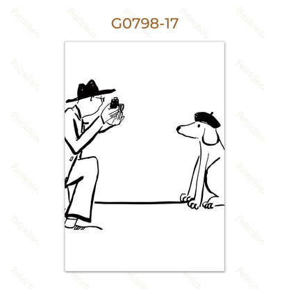 Minimalist Black and White Line Art Canvas Wall Art Print
