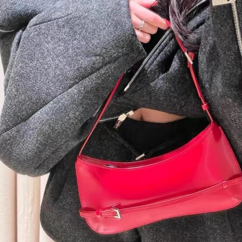 French Niche Cowhide Leather Shoulder Bag