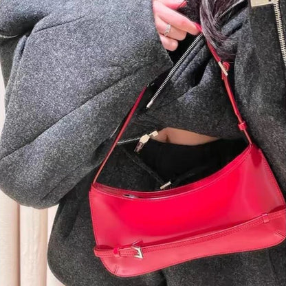 French Niche Cowhide Leather Shoulder Bag