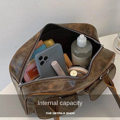 Retro Small Double Pockets Shoulder Bags