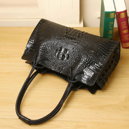 Genuine Leather Alligator Shoulder Bag for Women
