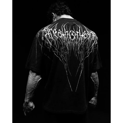 Oversized Gothic Skull T-Shirt – Y2K Harajuku Streetwear Tee
