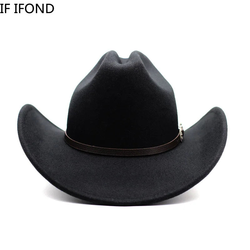 Wide Brim Cowboy Hat – Vintage Western Jazz Hat for Men & Women