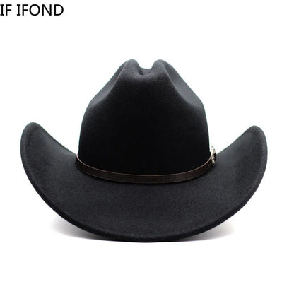 Wide Brim Cowboy Hat – Vintage Western Jazz Hat for Men & Women