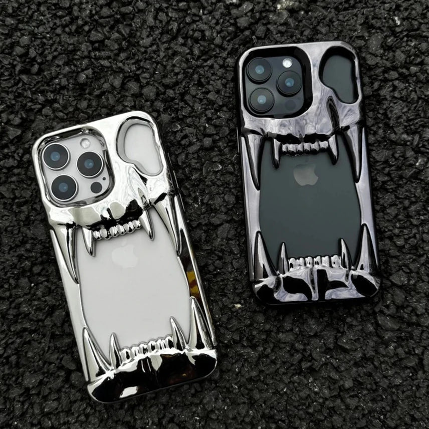 Skull Cut-Out Electroplated iPhone Case – iPhone 11 to 17 Series