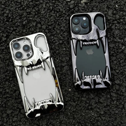 Skull Cut-Out Electroplated iPhone Case – iPhone 11 to 17 Series