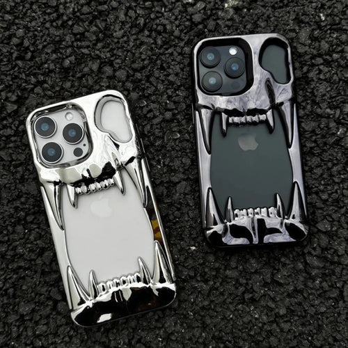 Skull Cut-Out Electroplated iPhone Case – iPhone 11 to 17 Series