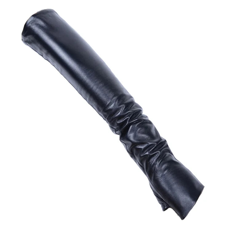 Women's Real Leather Fingerless Long Gloves – Opera Evening Gloves