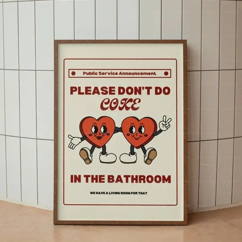 Retro Bathroom Wall Art Poster – Please Don't Do Coke Funny Print
