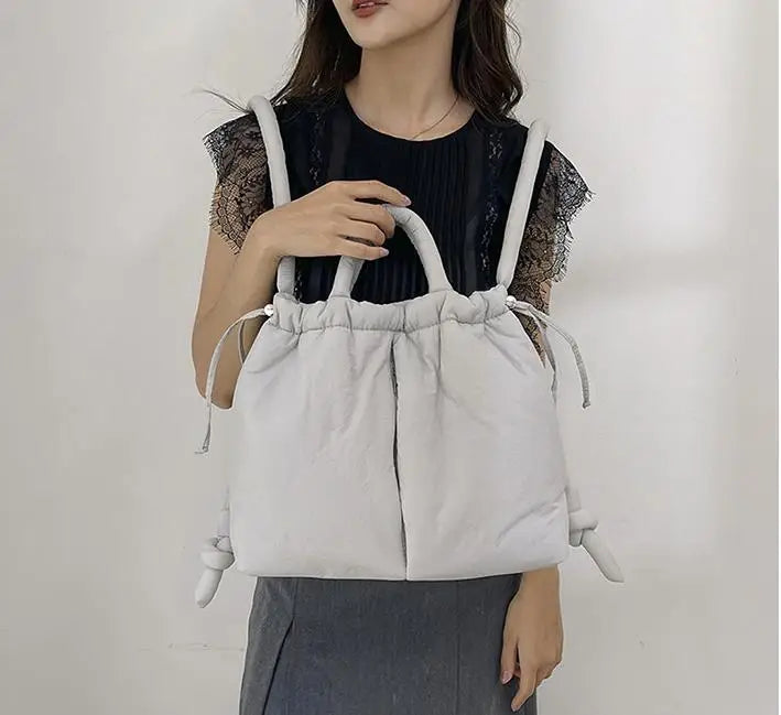 Puffer Tote Bag – Women's Padded Nylon Shoulder Bag