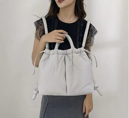 Puffer Tote Bag – Women's Padded Nylon Shoulder Bag