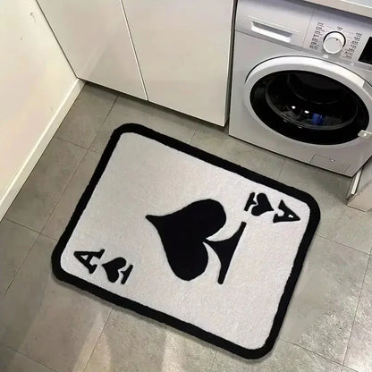 Vikama Trendy Ace Spades Soft Fluffy Rug Non Slip Floor Mat Bedroom Living Room Bathroom Home Decor