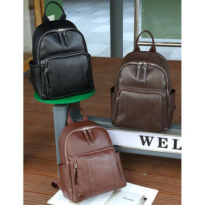 Top Grain Genuine Leather Backpack – Large Capacity Travel Bag