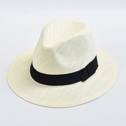 Panama Trilby Straw Hat Unisex UV Protection Beach Hat