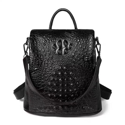 Genuine Leather Alligator Backpack for Women