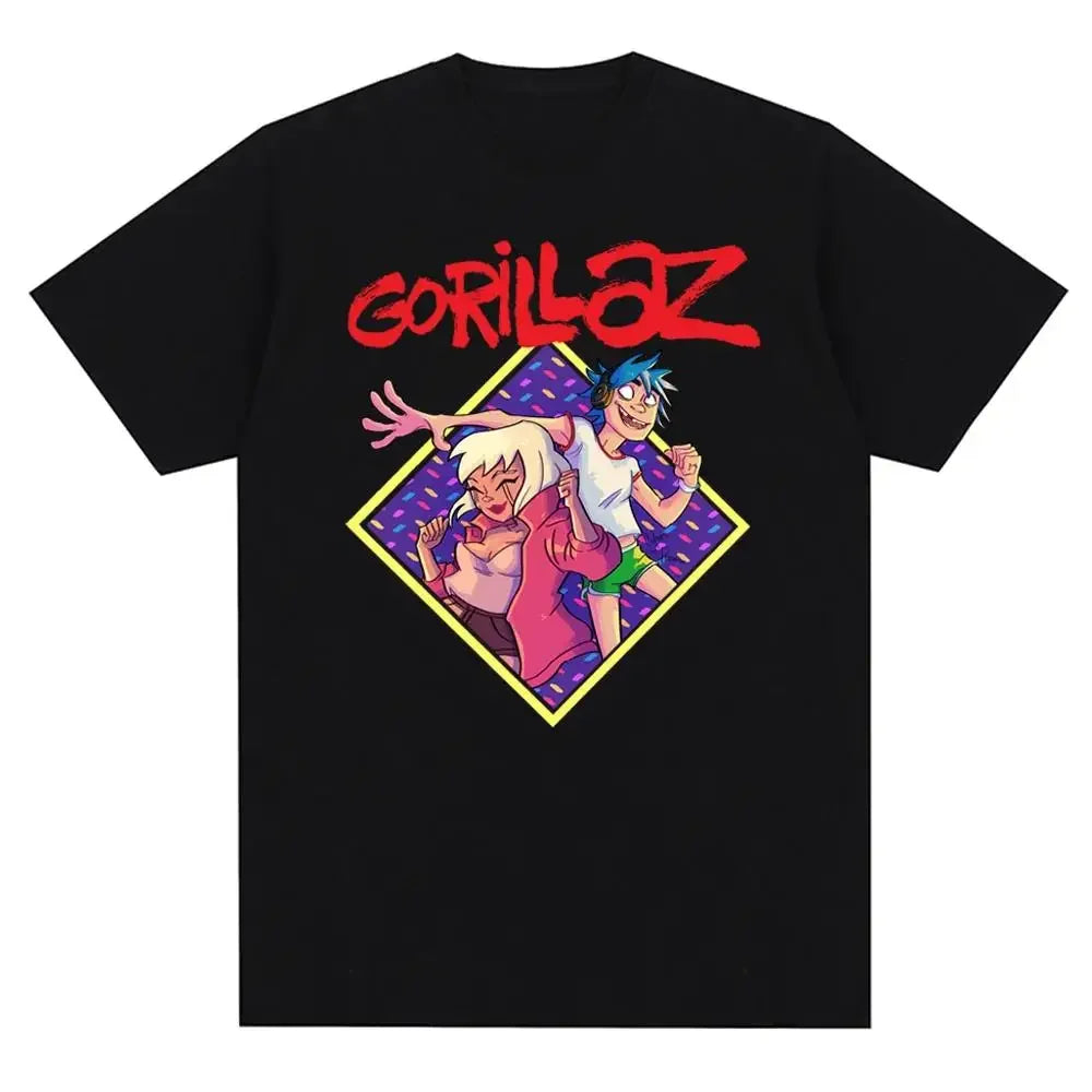 Gorillaz Graphic T-Shirt – 90s Punk Rock Band Tee Unisex