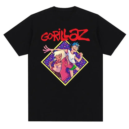 Gorillaz Graphic T-Shirt – 90s Punk Rock Band Tee Unisex