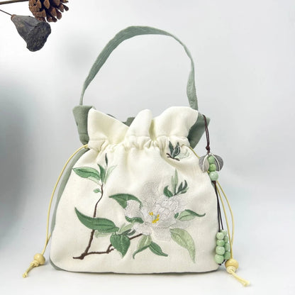 Chinese Style Retro Flower Embroidery Crossbody Top-handle Bags