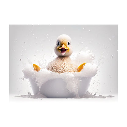 Cute Dog in Bathtub Wall Art Poster – Funny Puppy Canvas Print