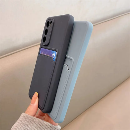 Samsung Galaxy Card Slot Wallet Case | TPU Silicone S21–S25 & A Series