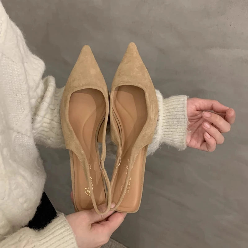 Women's Pointed-Toe Slingback Heels – Low Heel Dress Sandal