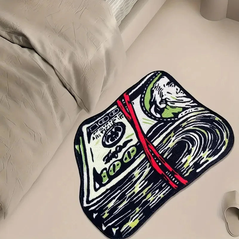 Money Box Novelty Rug – Fun Dollar Bill Floor Mat for Bedroom & Entryway