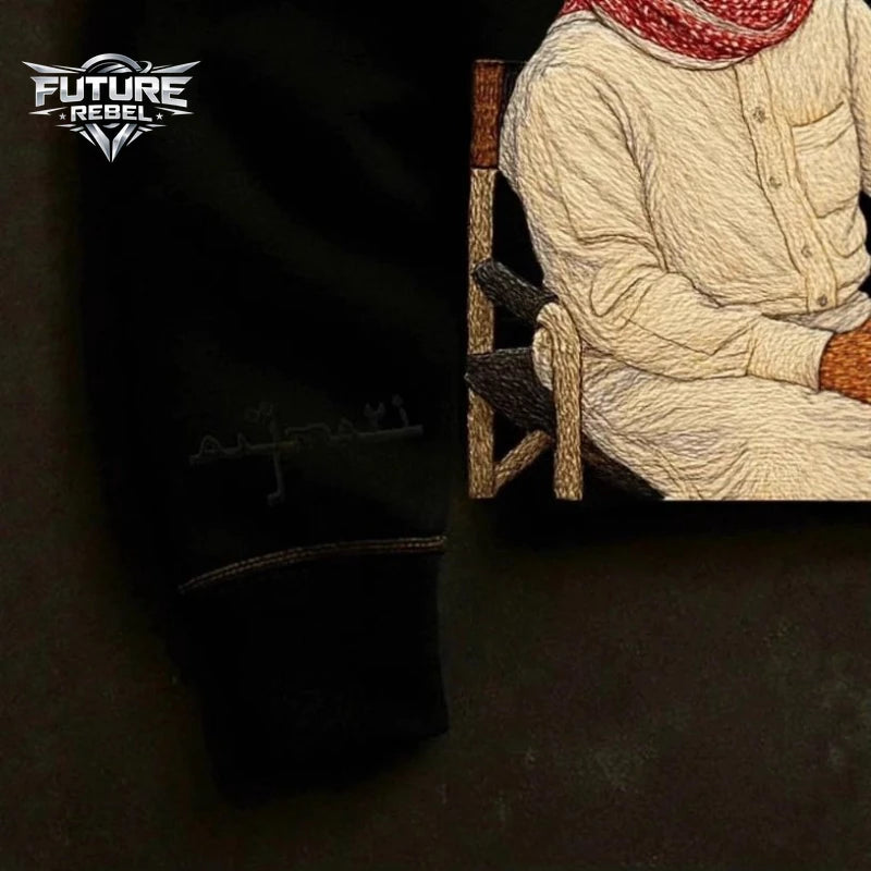 Falcon Print Zip-Up Hoodie – Y2K Unisex Streetwear Sweatshirt