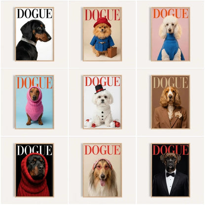 DOGUE Dog Pop Art Wall Poster – Funny Fashion Magazine Print