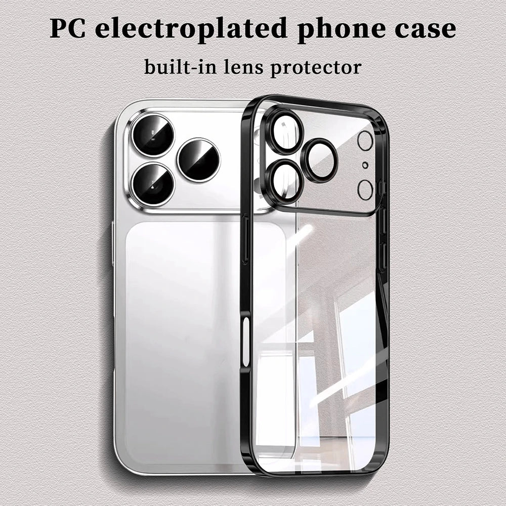 Electroplated Clear iPhone Case with Built-In Lens Protector