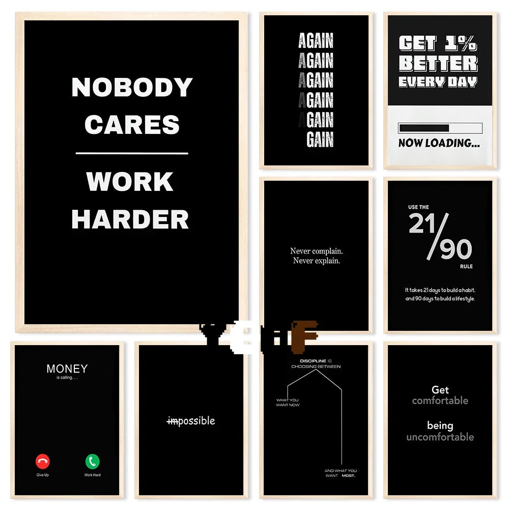 Motivational Quote Canvas Poster – Discipline Wall Art