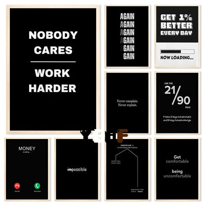 Motivational Quote Canvas Poster – Discipline Wall Art