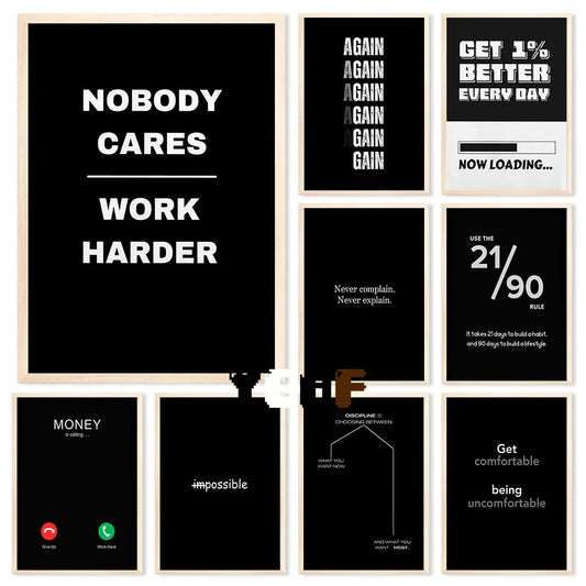 Motivational Quote Canvas Poster – Discipline Wall Art