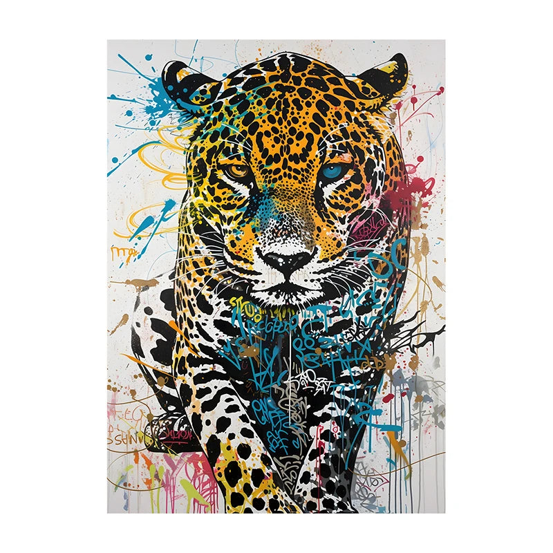 Graffiti Lion Art Poster – Colorful Abstract Canvas Wall Print