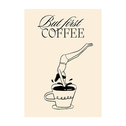 Coffee Diver Wall Art Print – Whimsical Kitchen Poster