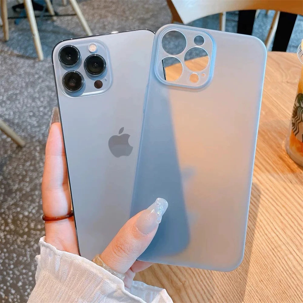 Ultra-Thin Matte TPU Case for iPhone 11–16 Series