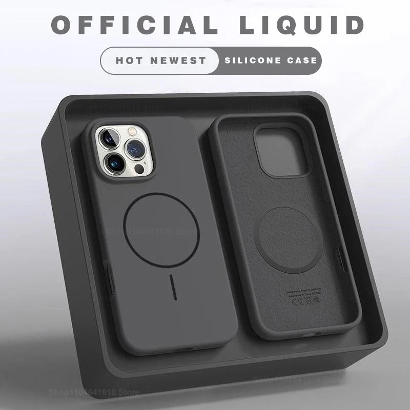 MagSafe Silicone iPhone Case – Shockproof Cover for iPhone 11–17