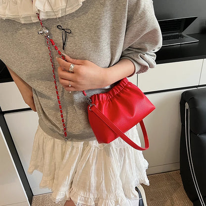 New Luxury Small PU Leather Solid Color Handbags