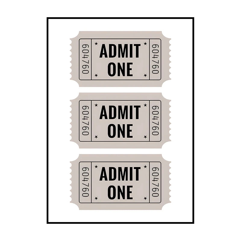 Shower Karaoke Admit One Poster – Funny Retro Bathroom Wall Art